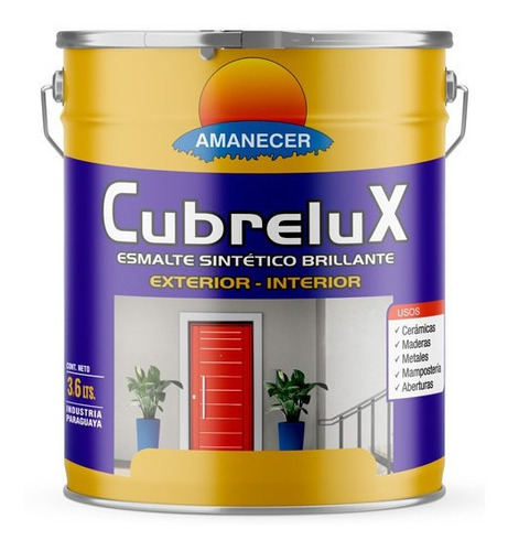 Cubrelux Esmalte Brillante Gris 3,6 L  | Amanecer