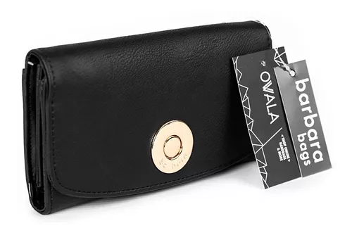 Billetera de mujer dama color negro ROSE