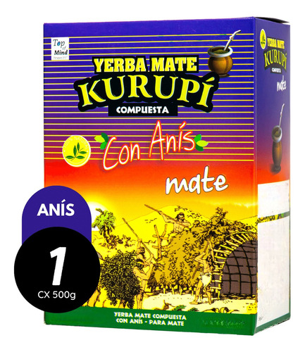 Erva Mate Kurupi Para Terere Sabor Kurupi Com Anis - 500g