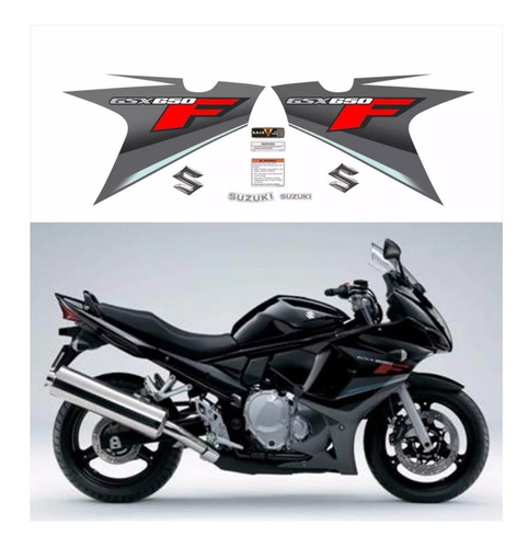 Kit Completo Adesivos Suzuki Gsx 650f 2010 Moto Preta