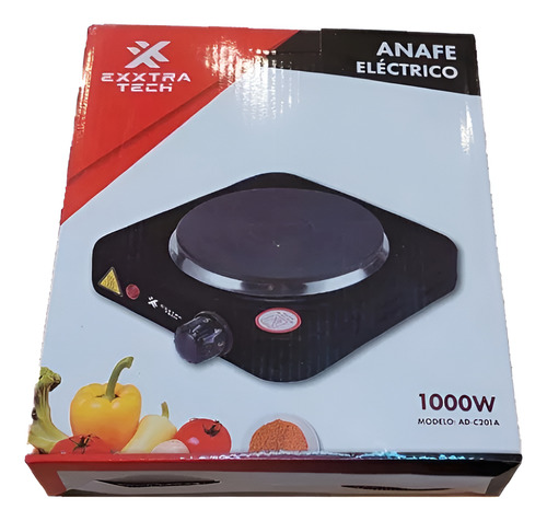 Anafe Eléctrico Exxtra Tech 1000w 220-240v 50/60hz Negro