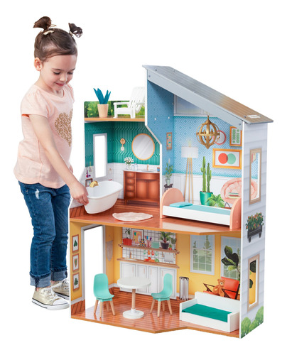 Casa Para Muñecas De Juguete Emily Kidkraft Con 10