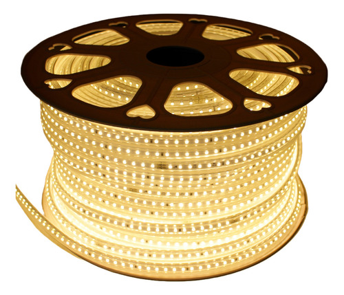 Mangueira Led Chata 2835 120 Leds/m Rolo 100m 110/220v Luz Branco-quente 220v