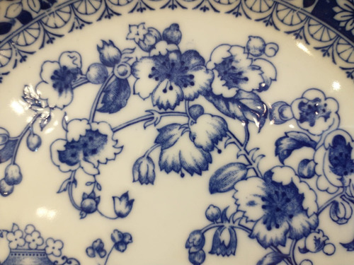 Antiguo Plato De Porcelana Tsuji Old Blue