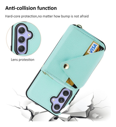 Funda De Móvil Con Cremallera Y Correa Cruzada Para Samsung