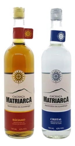 Kit Cachaças Matriarca  Bálsamo E Cristal 750 Ml