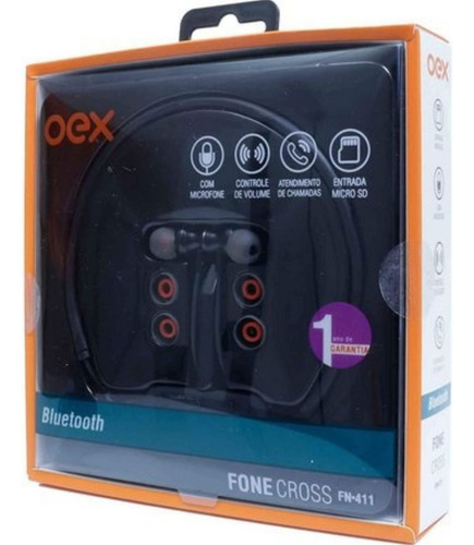 Fone De Ouvido Esportivo Bluetooth Oex Cross Fn411 - Preto