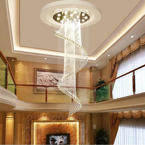 Lustre Cristal Reinado Ø70 2,50 A 3,50 Pé Direito Duplo Alto