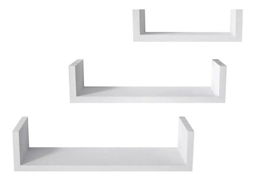 Set 3 Repisas Flotantes De Mdf Blanco