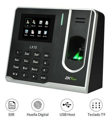 Zkteco Lx15 - Control De Asistencia Por Huella Color Negro