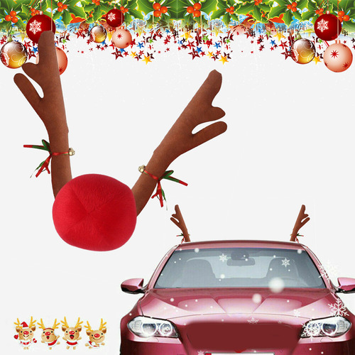 Kit De Coche Antler Nose Para Navidad, Disfraz De Camión Nav