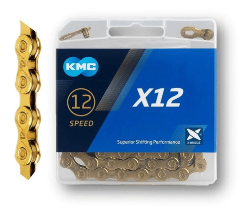 Cadena Kmc X12 -126  Eslabones Dorada=contino