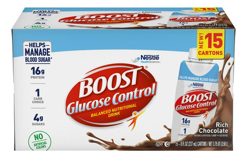 Boost Control De Glucosa 15 Pz Bebida Batida Sabor Chocolate