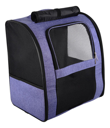 Malla Transpirable Plegable Pet Dog Cat Carrier Púrpura L