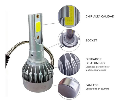Kit Lamparas Luz Cree Led C6 Mini H3 H7 H11 20.000 Lumens