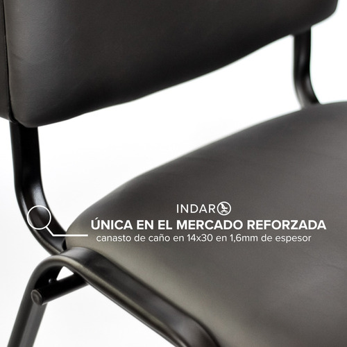 Imagen 4 de 9 de Silla Apilable Fija Indar Iso Sala Espera Tapizada Pack X2