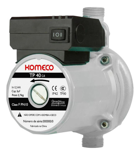 Minibomba Agua Tp40 G4 127v 60hz - Komeco