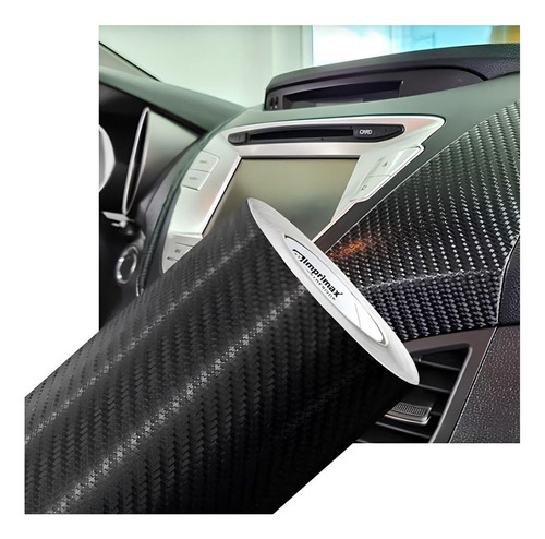 Envelopamento Automotivo Vinil Fibra Carbono 3d 4d 3m X 35cm Cor Fibra 4d - Semi Brilho