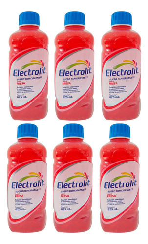 Electrolit Suero Rehidratante Sabor Fresa 625ml 6pz
