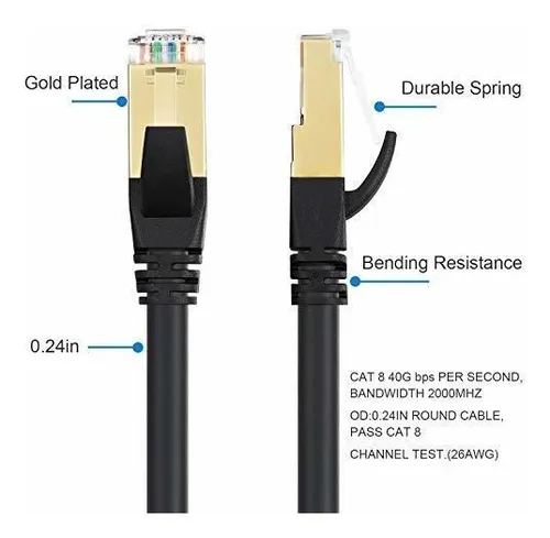 Cable Red Exterior Cat8 40gbps 2000mhz 1x6mt Dbillionda -7ql
