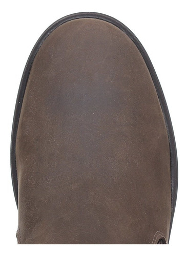 Imagem 3 de 6 de Botina Couro Masculina Bico Redondo Marrom Zebu 31113