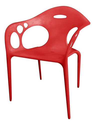 Silla Plástica De Diseño Lyon - Desillas Color Rojo