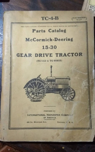  Catalogo Tractor International Harvester 15-30 En Ingles 