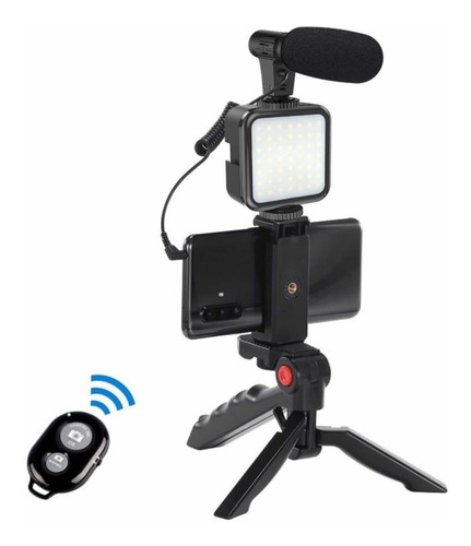 Kit Vlogger Móvil/soporte Estabiliz, Luz Led Y Microfono