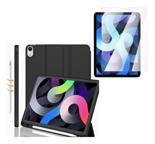 Funda Smart Cover + Mica Vidrio Para iPad Air 4 A2316 A2324