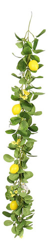 Guirnalda Artificial Con Limones Amarillos Hoja De Ratán