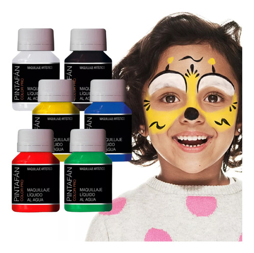 Pack X6 Maquillaje Líquido Bodypaint Colores Básico Pintafán