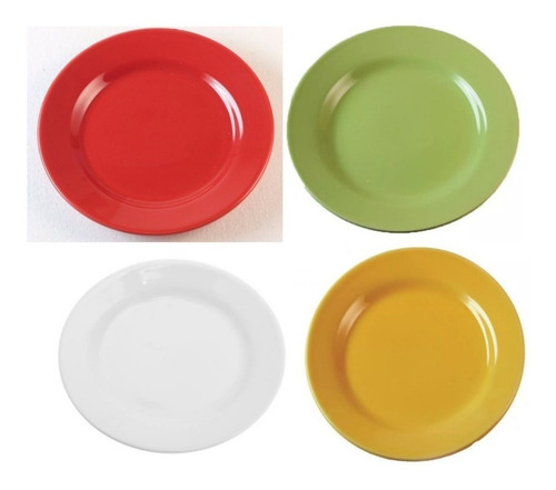 Plato Postre Biona Rojo 18 Cm