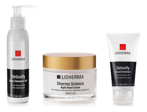 Kit Hombre Limpieza + Hidratacion + Crema Antiage Lidherma