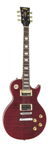 Guitarra elétrica Vintage Reissued Series V100T de  mogno flamed trans wine red com diapasão de lignum rosa