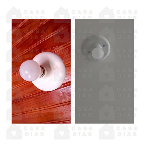 Kit 5 Plafon Simples Suporte Teto Parede + 5 Lampada Led 9w
