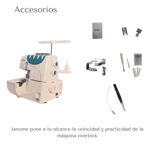 Janome 9110 Dx Overlock 3 4 Hilos Feston Rulote Puntada Invisible Elastica Fruncidor Color Blanco/azul Blanco/azul