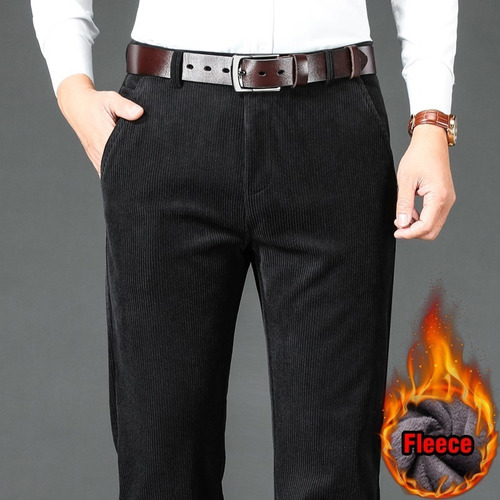 Pantalones De Pana De Forro Polar For Hombre De Invierno, G