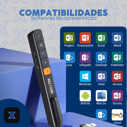 Controle Apresentações Powerpoint Sem Fio Laser 30m Alcance