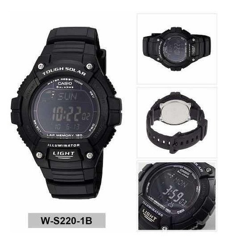 Reloj Casio Digital Touch Solar Alarma Crono Luz Mod W-s220