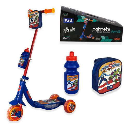 Patinete Infantil Com Garrafinha - Azul, Seguro