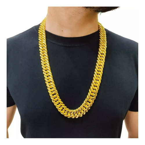 Corrente Cordão 20mm Masculino Grumet Duplo 100% Tugstênio Cor Dourado