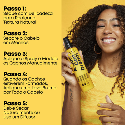 Matrix, Scrunch N'go, A Curl Can Dream, Modelador de Cachos em Spray, para cabelos texturizados, Ondulados e Cacheados, Anti-frizz, Modelador De Cachos, Day After, Protetor Térmico, Brilho, 250ml