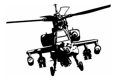 Vinilo De Pared Helicóptero Apache De Guerra Decal