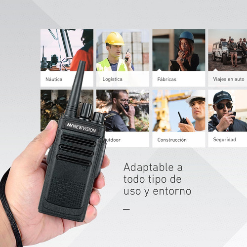 Kit X 4 Handy Radio Walkie Talkie Newvision Uhf 16 Canales