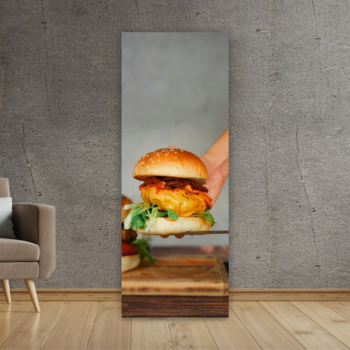 Cuadro Grande 30x80 Cm Comida Hamburguesa