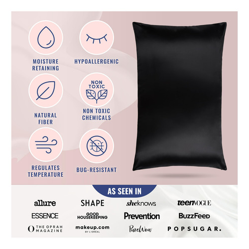 Funda De Almohada De Seda Blissy - Seda 100% Pura De Morera