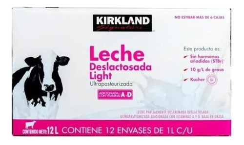 Leche Deslactosada Ligth (12 Pz, 1l C/u) Kl
