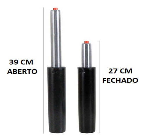 Pistão Pci Eletro Parts SOF-PIS-001 Gás Coluna Universal Cadeira Reforçada Classe 3 Pci Cor Preto