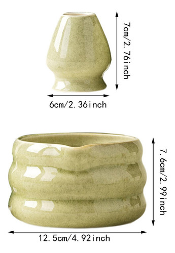 Tigela De Chá Matcha De Porcelana Japonesa, Luz Verde
