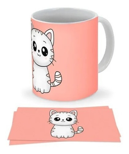 Mug Taza Gato Kawaii Tierno Felino Regalo Pocillo 001